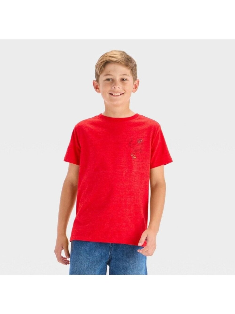 NWT Boys' Medium Short Sleeve Skateboarding Dino Graphic T-Shirt - Red M